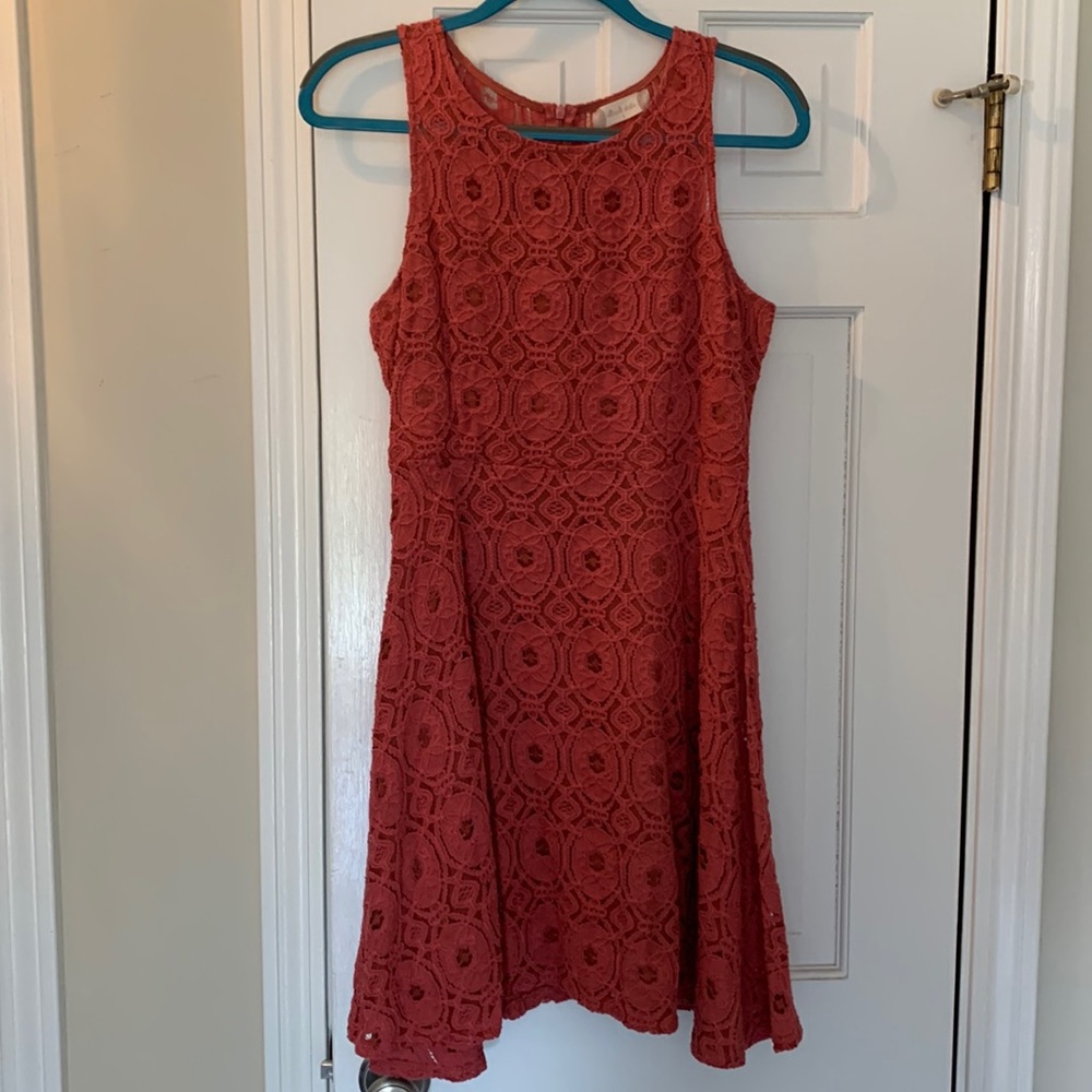 Women’s Altar’d State Dark Peach Lace Sleeveless Dress, Size: Large